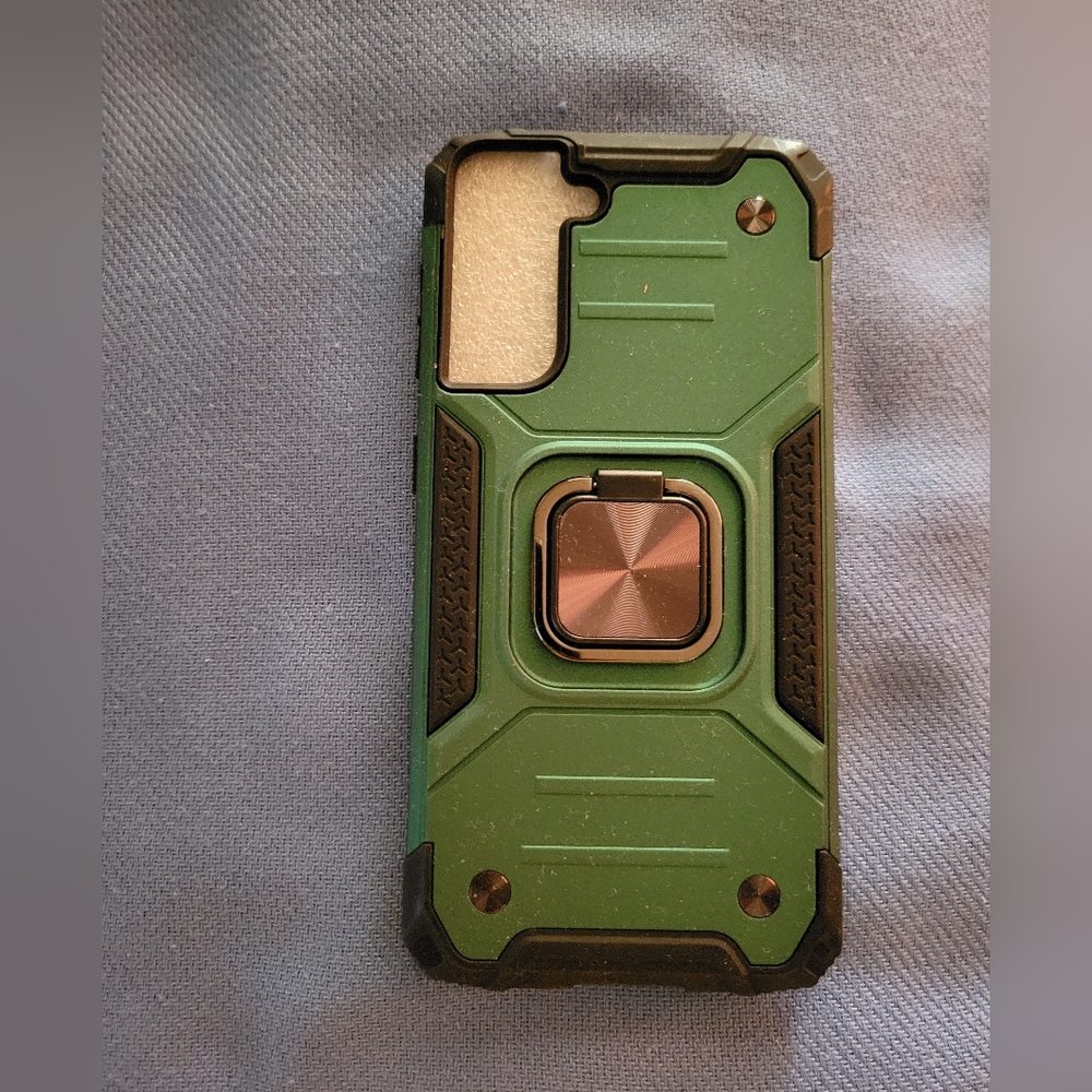 Green and Black Rugged Phone Case with Reinforced Corners With Kickstand